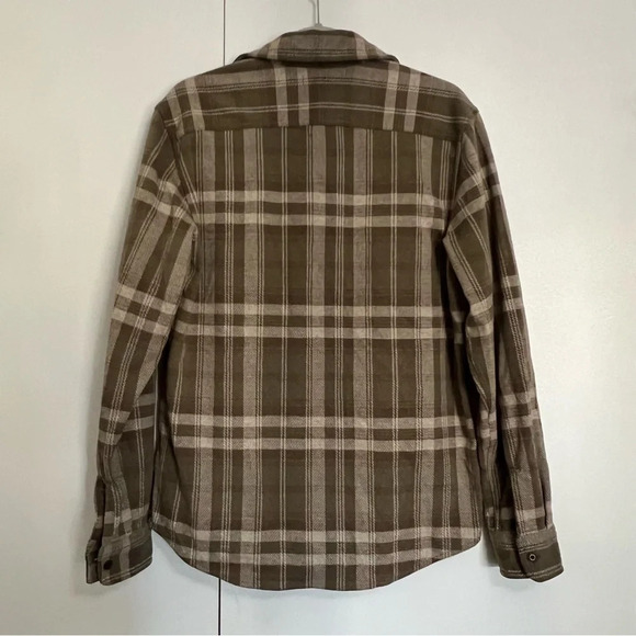 Frye and Co Brushed Knit Flannel Shirt Long Sleeve mens size medium olive green - Picture 9 of 9